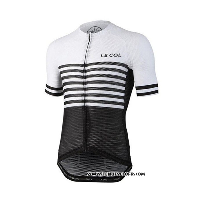 2021 Maillot Cyclisme Le Col Noir Blanc Manches Courtes et Cuissard